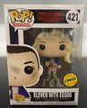 Funko Pop! Fernseher #421 Chase Stranger Things Eleven mit Eiern & Perücken SCHUTZ