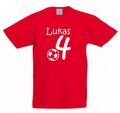 1.2.3.4.5.6. Geburtstag Kinder T-Shirt mit einem Fußball und Name LK066