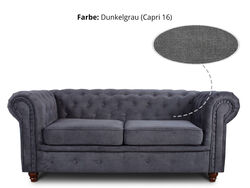Sofa Chesterfield Asti 2-Sitzer, Couchgarnitur 2-er, Sofagarnitur, Couch