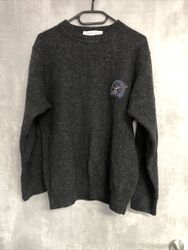 Vintage Herren Pullover Gr. M 100% Schurwollle Grau