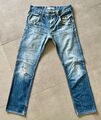 Destroyed Bad Ass Jeans Freeman T. Porter Blau Xtreme Used Hose 32 zerrissen