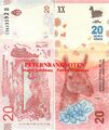 ARGENTINIEN / ARGENTINA  20 Pesos 2017 Unc P. 361   667# Kassenfrisch..