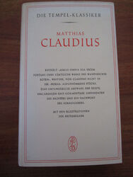 E1553) ALTE GANZLEINENAUSGABE MATTHIAS CLAUDIUS DIE TEMPEL-KLASSIKER EA 1958