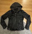 Gipsy Lederjacke mit abnehmbarer Kapuze schwarz S 34/36 Biker-Jacke wie neu