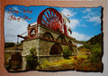 Postcard Beautiful Isle of Man Greetings Great Laxey Wheel British Isles RPPC