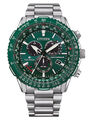 CITIZEN Eco-Drive Promaster Sky Herren-Funkuhr Stahl/Grün CB5004-59W