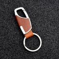 Moderner Schlüsselanhänger mit Lederbesatz, Karabinerhaken & Ring, Länge ca. 9cm