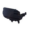 3D Black Aluminum USA US U.S. American Map Flag Sticker Decal Emblem Badge A6