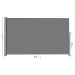 Seitenmarkise Alu Windschutz Sichtschutz Markisenstoff 280 g/m² TÜV geprüft✔1,8x3m✔2x3m✔1,8x3,5m✔2x3,5m✔1,8x4m✔1,8x6m✔2x6m✔2x4m