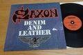 Saxon ‎ Denim And Leather LP Carrere ‎ 2934 138