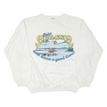 Vintage C&A Join Alaska And Have A Good Time Herren-Sweatshirt cremefarben 80er Jahre M