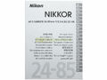 Manuale cartaceo originale x Nikon AF-S Nikkor 24/85mm. f3,5-4,5 G ED VR.