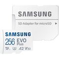 Samsung EVO Plus microSDXC Speicherkarte + Adapter 256GB 130MB/s lesen UHS-I V30