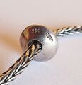 AUTHENTIC TROLLBEADS RETIRED SILVER BICONE FROM LARS GLAD, MARKED!