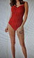 Damen Badeanzug Slim Gr L   in rot   Einteiler Bademode Gr 42 - 44