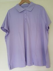 Lands End kurzärmeliges Supima Poloshirt - Amethyst - 28/30 - Brandneu mit Etikett