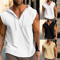 Neu Mode Männer Herren Herren T-Shirt Fitness atmungsaktiv Kordelzug Kapuze lose