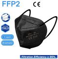 10x FFP2 Atemschutz-Maske CE 2163 5D Schwarz 5-lagig reduziert! Bestseller