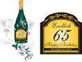 Aufkleber Sektflasche Flaschenetikett Geburtstag endlich 65 selbstklebend gold
