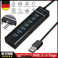 USB 3.0 HUB Verteiler Splitter Adapter Super Speed Datenhub 7 Port für Laptop PC