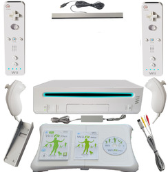 Nintendo Wii Konsole, Controller, Spiele, Weiß, Schwarz, Mario Kart Mega AuswahlWii Fit - Party , Sport, Renn, Kinder Spiele