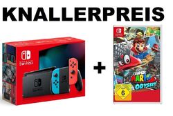 Nintendo Switch Neon-Rot / Blau (neues Modell 2019) + Super Mario Odyssey - NEUBerlin Spandau