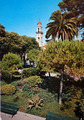 Postcard Beautiful Gardens and Tower Riviera dei Fiori Riviera di Ponente Italy