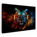 Wandbilder XXL Tiger Feuer Eis Kontrast Elemente Wildtier Raubkatze Wand-Kunst