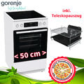 Gorenje 50cm Standherd Elektro Backofen Kochfeld Teleskopauszug 70 L Display NEU