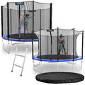 KINETIC SPORTS Gartentrampolin SET mit Zubehör Netz Leiter Regenplane TÜV - GS