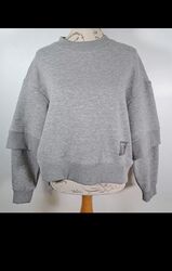 JEDER x ANDERE Paris dekonstruierter Pullover mit Rundhalsausschnitt grau neu mit Etikett Damengröße Large