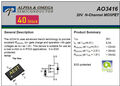 40x AO3416 20V 6,5A 1,4W SOT23 N-Channel Mosfet AE9T  Starts under 1.8V  from_DE