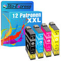 12 Patronen XL für Epson Stylus Office BX 300 F BX 310 FN BX 510 W TE0711-0714