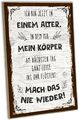 schilderkreis24: Lustiges Holzschild - 'Mein Körper flüstert mir ins Ohr' - Witz