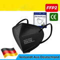 100/50/20 FFP2 Maske Schwarz Mundschutz Atemschutz 5-lagig zertifiziert CE 2163