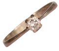 18 Karat Weißgold Ring Größe K Diamant Solitär voller Markenzeichen Ring