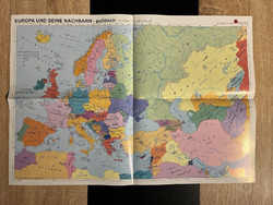 Europa Karte physisch & politisch DIN A2 NEU deutsch & arabisch Plakat Poster EU