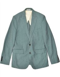 Reiss Herren 2 Knöpfe Blazer Jacke UK 40 groß grün Leinen AZ59