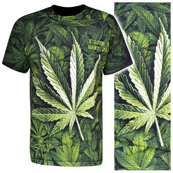 Herren T-Shirt Herren Mens Cannabis Mary Jane Marijuana Strain Tee Rasta