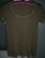 Deerberg Shirt mit Spitze, Gr. S, dunkelbeige, top Zustand, Damen