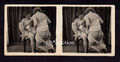 Erotik NACKTE FRAUEN Aktfoto Lesbian Int * Vintage 20s 5,9x12,9cm Stereo Foto #1
