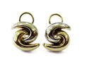 14k zweifarbig Gold S Design Damen Ohrringe ~ 6,0 g