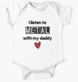 I Listen Metal With My Daddy Babyweste | Metall Babyweste | Rock Baby Geschenk |