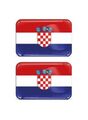2x 3D Gel Aufkleber Kroatien 3cmx2cm  Flagge Fahne Flag Stickers Emblem Badge