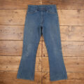 Vintage Levis 646 Jeans 32 x 32 80er Medium Wash Bootcut blau orange Tab Denim