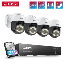 ZOSI 5MP PoE Überwachungskamera Set Aussen PT Personen Fahrzeuge Detektion IP66