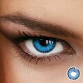 LuxDelux Farbige Kontaktlinsen Ocean Blue mit und ohne Stärke blaue Jahreslinsen