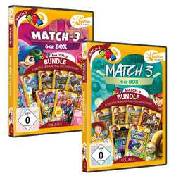 Match-3-6er Box Volume 5 und 6 = 12 Vollversionen 3 Gewinnt Spiele Disc NEU&OVP