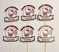 PERSONALISIERT HELLO KITTY INSPIRIERTER CUPCAKE TOPPER X 12 JEDER NAMEN JEDES ALTER