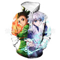 Hunter x Hunter Anime Pullover Hoodie Gon Freecss Killua Zoldyck Cosplay Unisex#